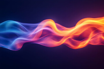 Poster - elegant flowing energy wave with vibrant colors on a dark background