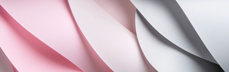 Aufkleber - Soft pastel gray and pink arcs create a calming visual experience in a minimalist design