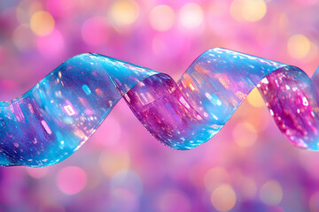 Poster - Enchanting Abstract, A luminous ribbon dances amidst a bokeh dreamscape