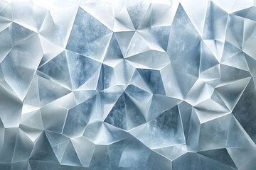 Poster - geometric facets in white and blue create a textured background effect