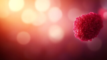 Aufkleber - A vibrant microbial cell displays intricate textures and colors, set against a blurred backdrop, illustrating the wonders of microscopic life and its evolution