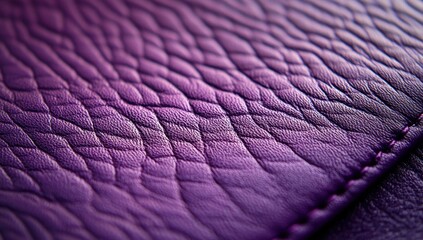 Poster - Detailed Close-Up of Rich Purple Leather Texture with Subtle Grain and Soft Surface Perfect for Background Design and Fashion Applications