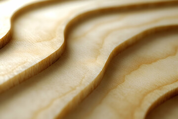 Poster - artistic woodwork: detailed surface texture with curved lines and light grain