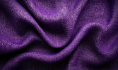 Poster - Elegant and Smooth Purple Fabric Texture with Soft Waves Perfect for Fashion, Interior Design, and Artistic Backgrounds and Creative Projects