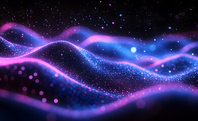 Poster - mesmerizing abstract background featuring flowing blue and purple particles