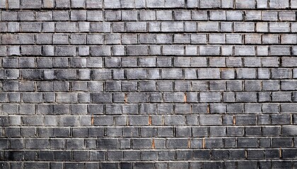 Poster - textured black brick wall with rough surface, horizontal pattern, industrial grunge aesthetic, perfect for background or texture use

