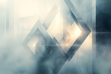 Poster - modern abstract geometric background with white and gray shades and minimalist style elements for co