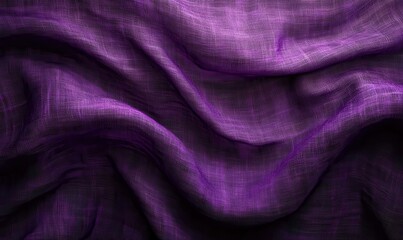 Poster - Elegant Purple Fabric Texture with Soft Waves, Perfect for Backgrounds, Fashion Designs, and Artistic Projects in Vivid Color and Fluid Patterns