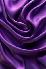 Poster - Elegant Purple Satin Fabric Textile with Smooth Waves and Pleats for Fashion, Textile Design, and Background Use in Creative Projects