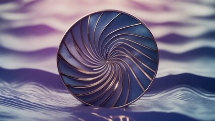 Poster - Abstract swirling background design for graphics, postcards, or layouts; featuring a vintage geometric pattern, spiral motif, rippling wallpaper, and circular composition.