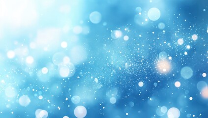 Poster - Ethereal Blue Bokeh Background with Soft Light and Sparkling Effects for Creative Designs and Digital Art Projects