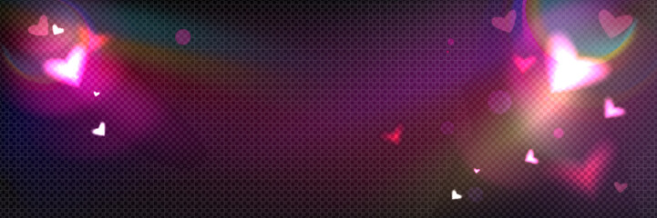 Wall Mural - light refraction with heart flare effect on transparent background. vector realistic illustration of