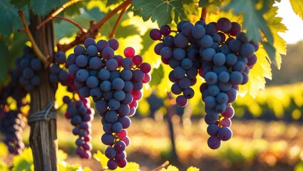Poster - Bunches of grapes maturing in a Virginia vineyard as the harvest season nears