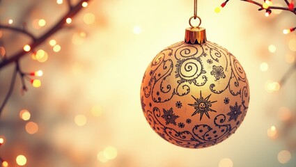 Aufkleber - Outline of a Christmas Ornament for Coloring. Holiday. New Year. Kids' Coloring Activity.