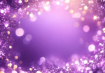 Poster - Glittering purple bokeh background with soft lights creating an enchanting and dreamy atmosphere for celebrations and events