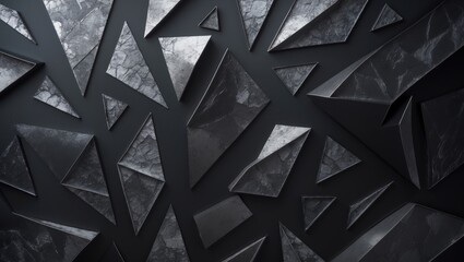 Poster - dark background featuring abstract geometric shapes