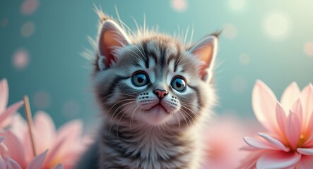 Poster - Adorable Gray Kitten