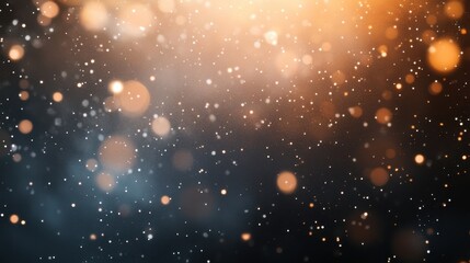 Poster - Magical golden and blue bokeh lights glimmering softly against a dark background during a festive celebration