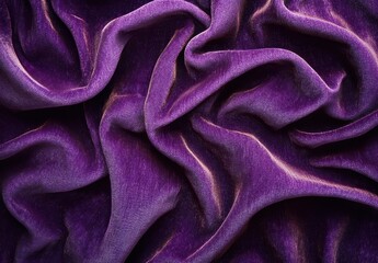 Poster - Luxurious Deep Purple Velvet Fabric with Soft, Flowing Texture for Elegant Fashion and Home Decor Ideas