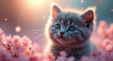 Poster - Adorable Gray Kitten