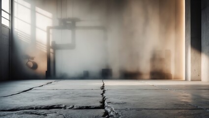 Poster - modern industrial setting backdrop featuring a contemporary concrete space with a textured floor and soft ambient lighting