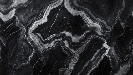 Poster - Monochrome marble design featuring swirling gray and black veins. Abstract backdrop and texture. 2D Image.