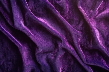 Poster - Luxurious Purple Velvet Fabric with Rich Texture and Elegant Drapery for Backgrounds and Textiles in Interior Design Projects