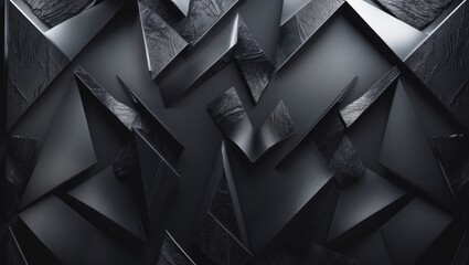 Poster - dark background featuring unconventional geometric shapes