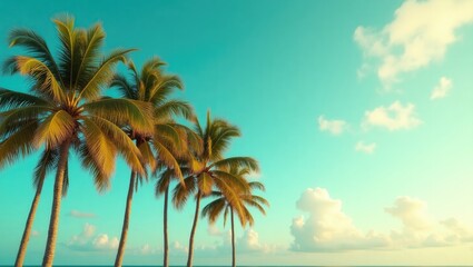 Poster - distant view of coconut palm trees