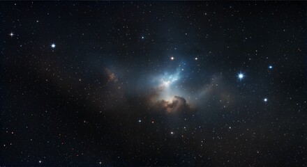 Wall Mural - nebula illuminated by distant stars in deep cosmic space