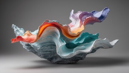 Poster - Abstract artwork featuring a smooth stone-like texture with flowing colors.