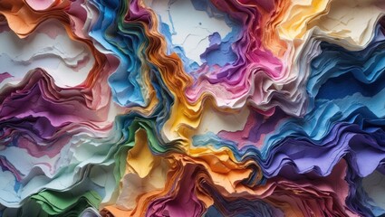 Fototapete - Handcrafted background featuring vibrant colors. Abstract wall textures reminiscent of marble. Brushstroke-inspired detailing. Reflecting the evolution of web and game design. Close-up view.