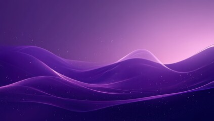 Poster - Serene Abstract Background of Flowing Soft Purple Waves with Gentle Light and Subtle Sparkles in a Dreamlike Atmosphere