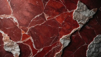 Poster - elegant pattern of red Italian stone backdrop. rich red stone surface featuring delicate mineral veins. deep crimson marble natural design for background, unique abstract limestone.