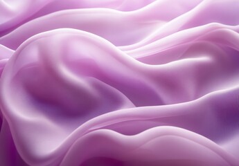 Poster - Soft and Elegant Flowing Light Purple Fabric Drapery with Smooth Surface and Gentle Waves Captured in Close-Up for Textiles and Fashion Backgrounds