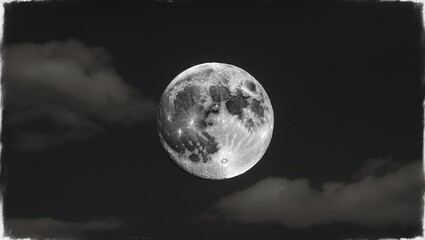 Wall Mural - Moon partially in shadow against a dark sky png