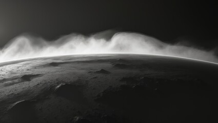 Wall Mural - lonely, rocky Mars in the cosmos, planetary surface, celestial scenery.