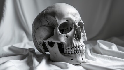 Aufkleber - Human skull displayed against a white backdrop.