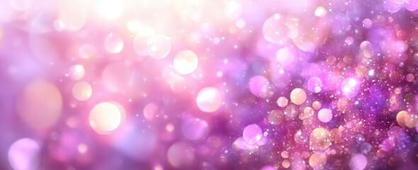 Poster - Soft Blurry Bokeh Background with Shades of Pink and Purple Light Creating a Dreamy and Ethereal Atmosphere Ideal for Creative Projects