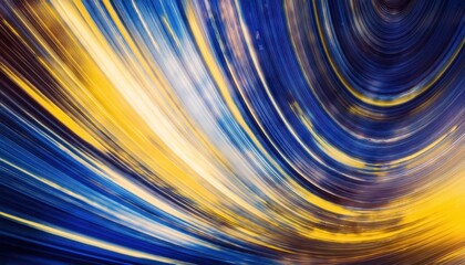 Aufkleber - dynamic abstract motion blur in golden and blue hues, futuristic energy flow, artistic digital background for design and print

