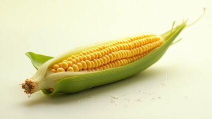Poster - Close-up image of a corn cob set against a light backdrop.