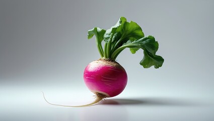 Poster - Single radish on a white backdrop with included clipping path.