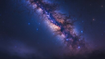 Wall Mural - Galaxy view showcasing the Milky Way along with a starry space backdrop.