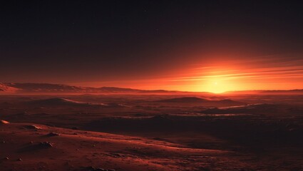 Wall Mural - Sunset and sunrise on Mars visible from space