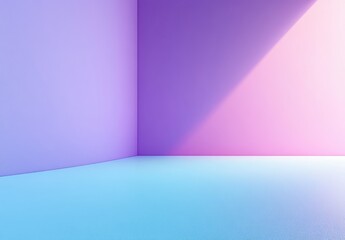 Poster - Soft Gradient Colors in Minimalist Room Corner with Modern Lighting and Textured Floor for Artistic Background or Interior Design Concept