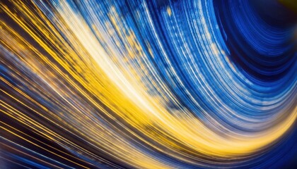 Aufkleber - dynamic abstract motion blur in golden and blue hues, futuristic energy flow, artistic digital background for design and print


