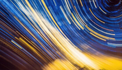 Aufkleber - dynamic abstract motion blur in golden and blue hues, futuristic energy flow, artistic digital background for design and print

