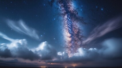 Wall Mural - Milky Way in a starry sky with a long exposure effect