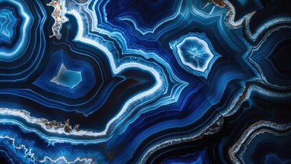Aufkleber - Endless agate pattern. The polished mineral. Gorgeous texture of azure stone.