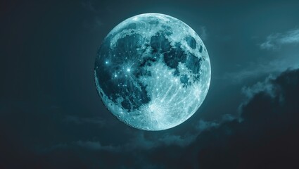 Aufkleber - Detailed depiction of a full moon. Vector Artwork
